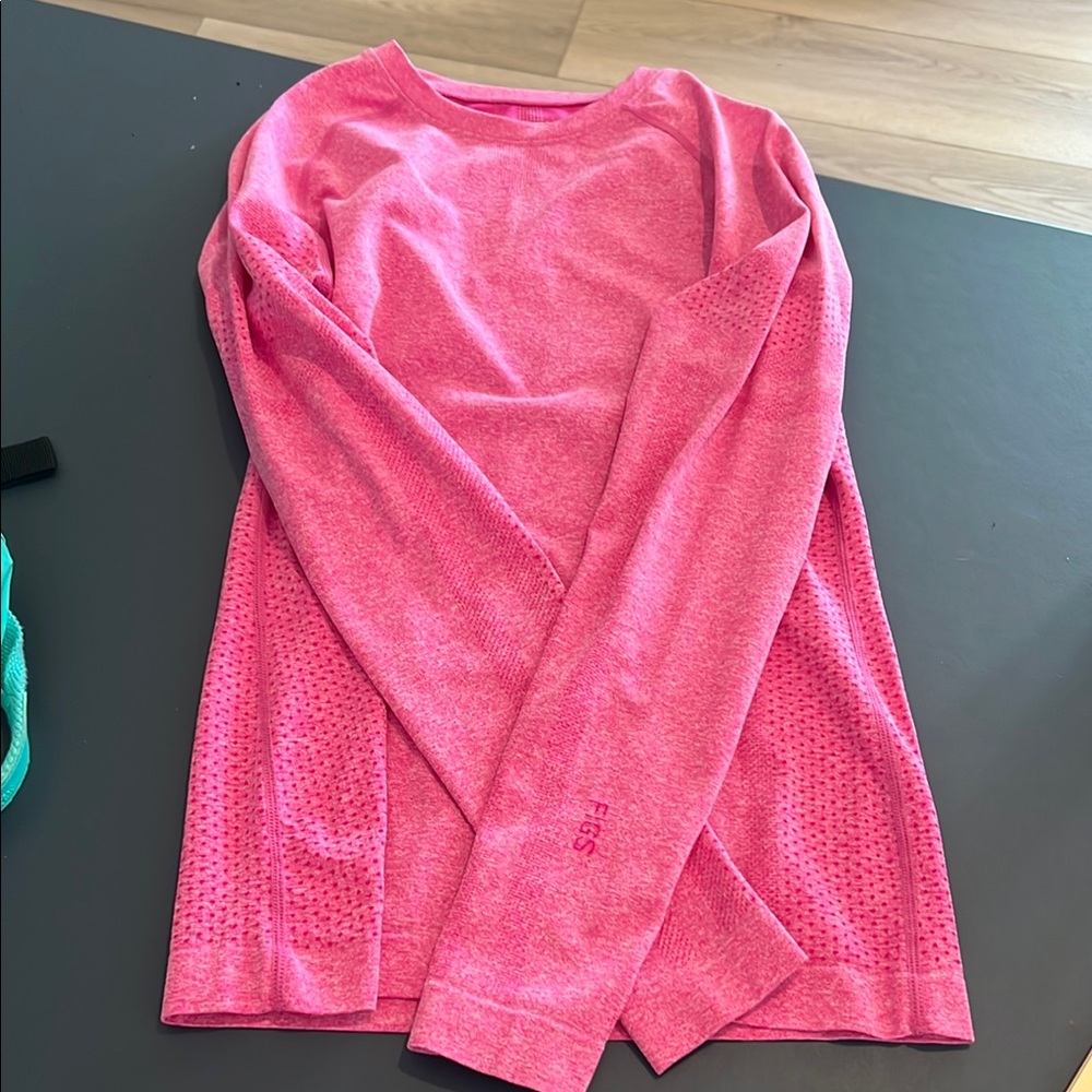 Figs Vibrant Pink Long Sleeve Shirt